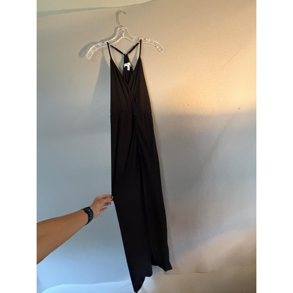 BCBGeneration Dress Womens XS Black V Neck Strappy Maxi Slip Jersey Formal